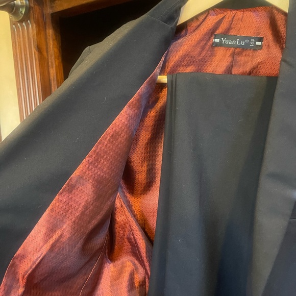 YUAN LU 2 piece suit.  Color Black. Size 14 boys. - Picture 2 of 5